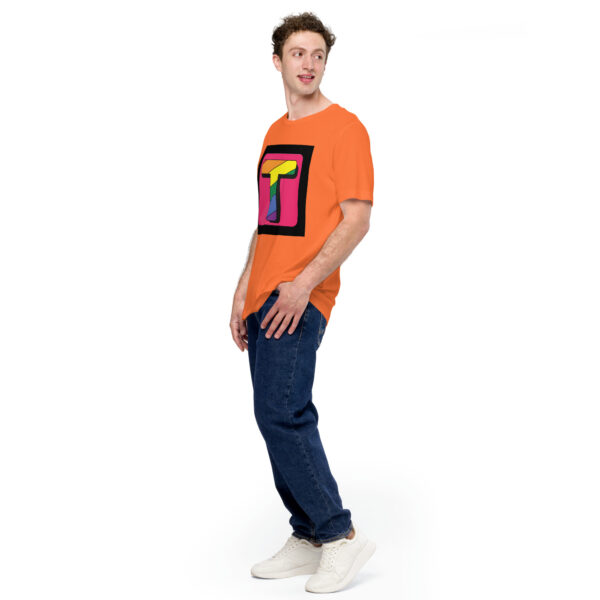 Unisex Staple T Shirt Orange Left Front 64ca385281488.Jpg